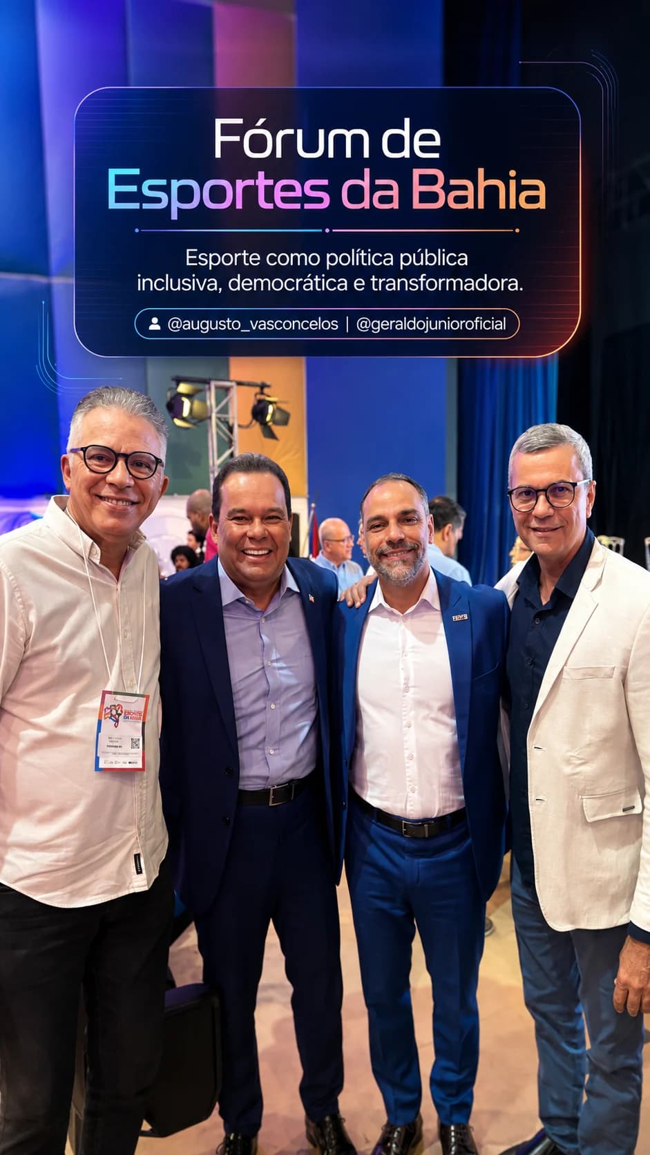Professor Ney Campello e participantes do Fórum de Esportes da Bahia